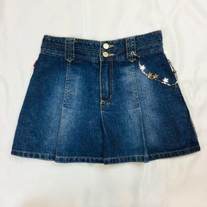 Bongo Let Me B Pleated A Line Jean Skort 14 Slim